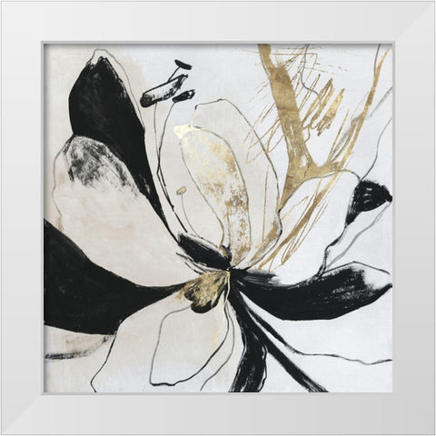 Black Bloom II  White Modern Wood Framed Art Print by PI Studio