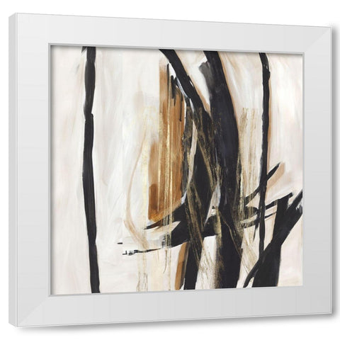 Black and Brown Expression White Modern Wood Framed Art Print by PI Studio