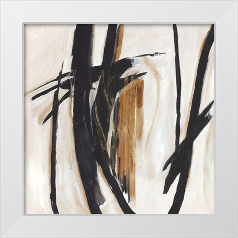 Black and Brown Expression  White Modern Wood Framed Art Print by PI Studio