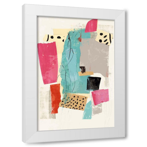 Colourful Collage I  White Modern Wood Framed Art Print by PI Studio