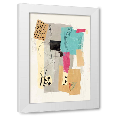 Colourful Collage II White Modern Wood Framed Art Print by PI Studio