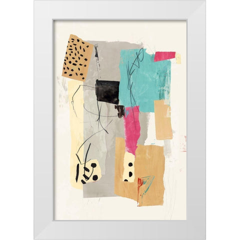 Colourful Collage II White Modern Wood Framed Art Print by PI Studio