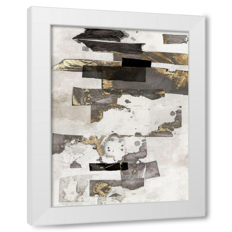 Gold and Black Ink I  White Modern Wood Framed Art Print by PI Studio