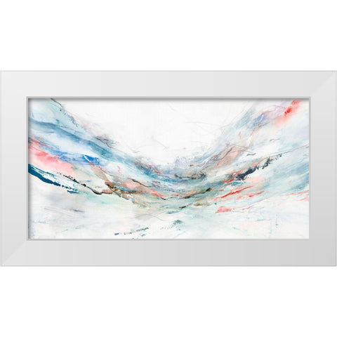 Blue Mountain White Modern Wood Framed Art Print by PI Studio