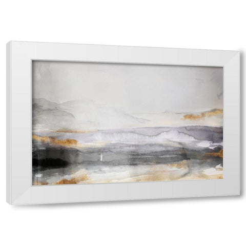 Misty Lagoon  White Modern Wood Framed Art Print by PI Studio