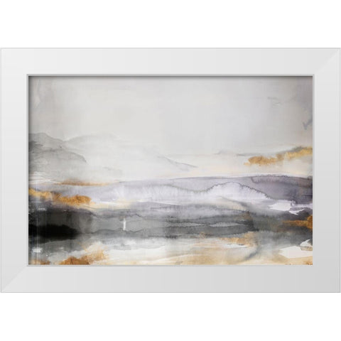 Misty Lagoon  White Modern Wood Framed Art Print by PI Studio