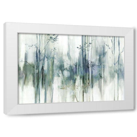 Through the Blue Forest  White Modern Wood Framed Art Print by PI Studio