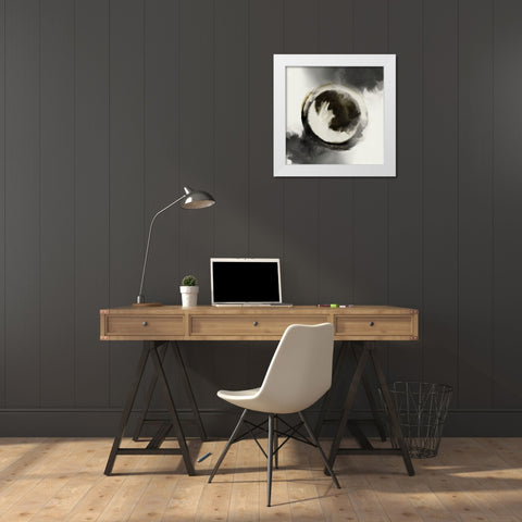 Smokey Circumference  White Modern Wood Framed Art Print by PI Studio