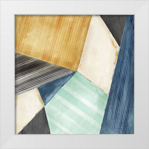 Geometric Square  White Modern Wood Framed Art Print by PI Studio