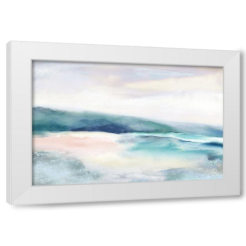 Blushing Blue Landscape  White Modern Wood Framed Art Print by PI Studio