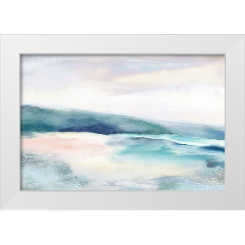 Blushing Blue Landscape  White Modern Wood Framed Art Print by PI Studio