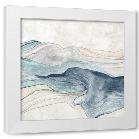 Blue Mountain Flow I  White Modern Wood Framed Art Print by PI Studio