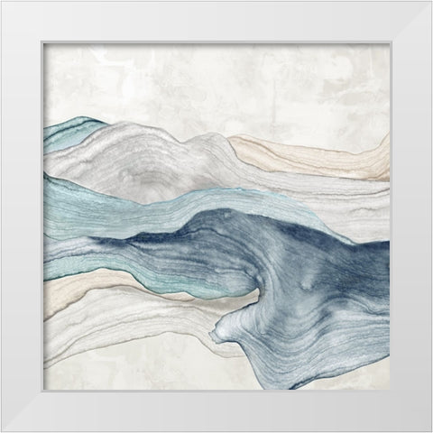 Blue Mountain Flow I  White Modern Wood Framed Art Print by PI Studio