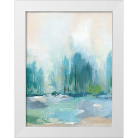 Soft Blue Landscape I  White Modern Wood Framed Art Print by PI Studio