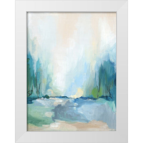 Soft Blue Landscape II  White Modern Wood Framed Art Print by PI Studio