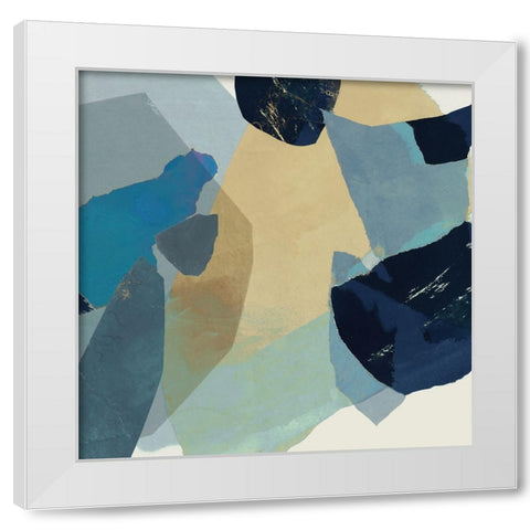 Blue Tissue Paper II  White Modern Wood Framed Art Print by PI Studio