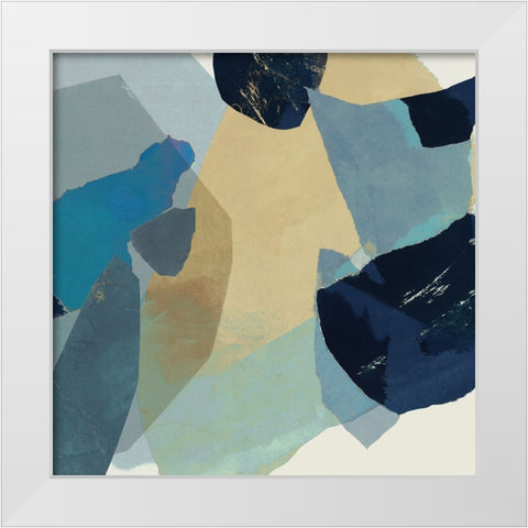 Blue Tissue Paper II  White Modern Wood Framed Art Print by PI Studio