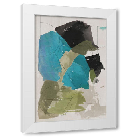 Accent of Blue II  White Modern Wood Framed Art Print by PI Studio