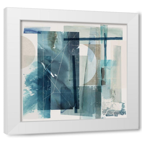 Blue Galaxy II  White Modern Wood Framed Art Print by PI Studio