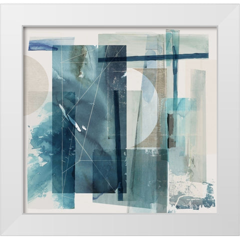 Blue Galaxy II  White Modern Wood Framed Art Print by PI Studio