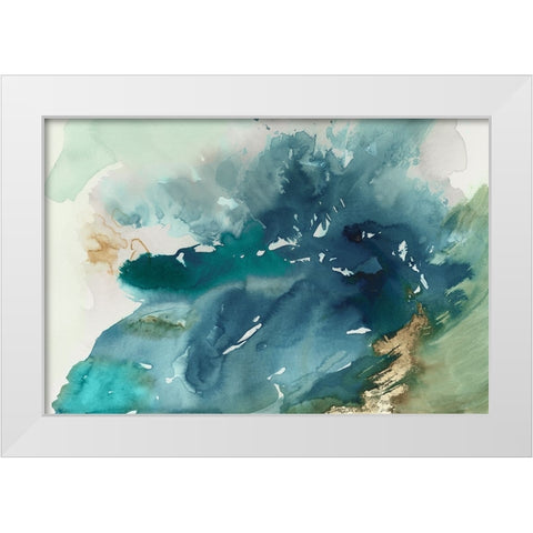 Splash of Blue  White Modern Wood Framed Art Print by PI Studio