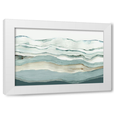 Blue Dunes  White Modern Wood Framed Art Print by PI Studio