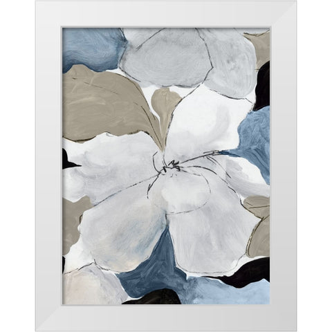 Gray Flowers I  White Modern Wood Framed Art Print by PI Studio