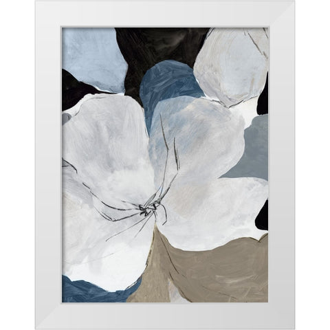 Gray Flowers II  White Modern Wood Framed Art Print by PI Studio