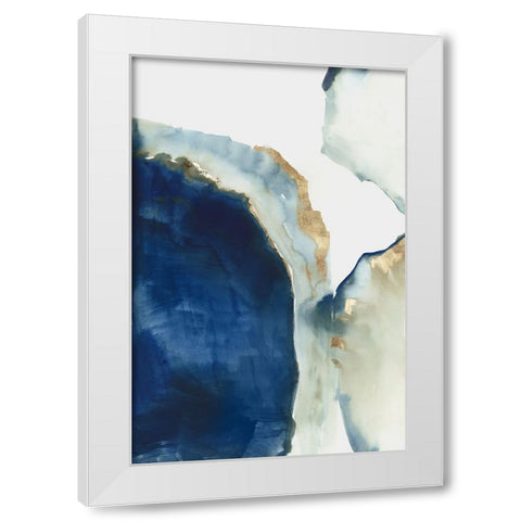 Shapes of Blue Watercolor I  White Modern Wood Framed Art Print by PI Studio