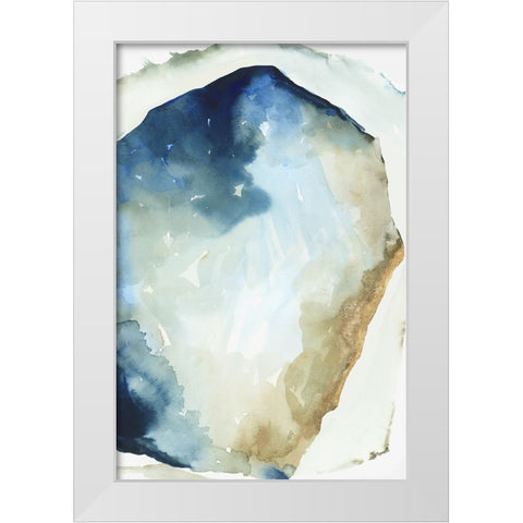 Shapes of Blue Watercolor II White Modern Wood Framed Art Print by PI Studio