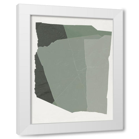 Shape of Green I  White Modern Wood Framed Art Print by PI Studio