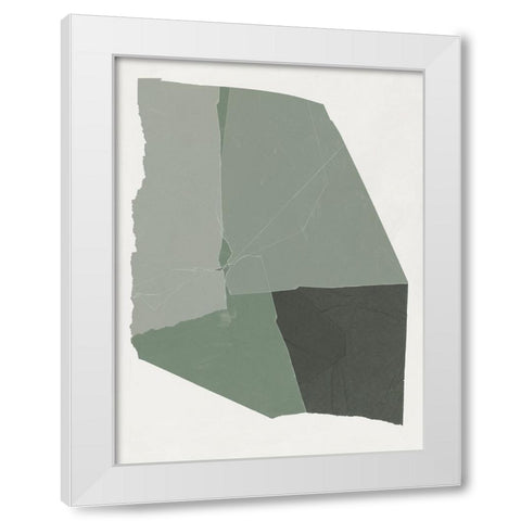 Shape of Green II  White Modern Wood Framed Art Print by PI Studio