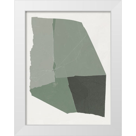 Shape of Green II  White Modern Wood Framed Art Print by PI Studio