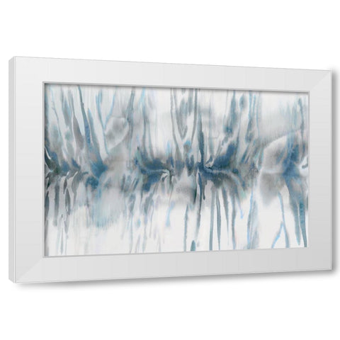 Reflection of Blue  White Modern Wood Framed Art Print by PI Studio