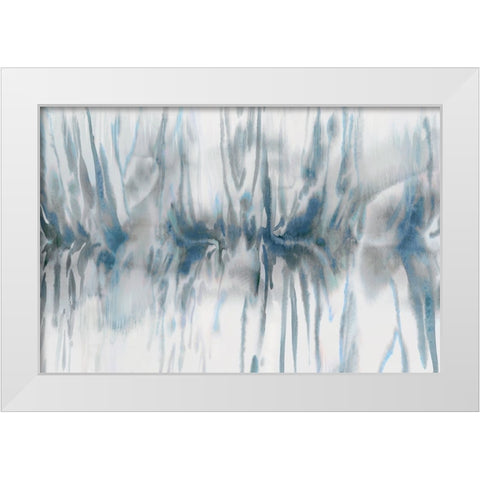 Reflection of Blue  White Modern Wood Framed Art Print by PI Studio