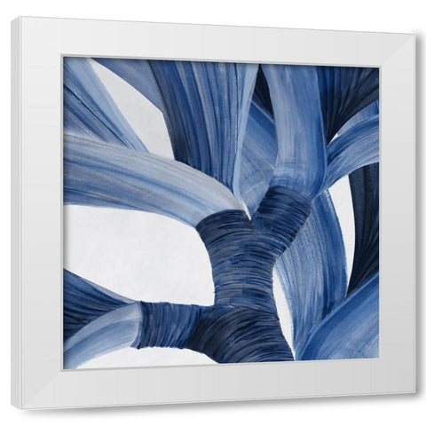 Blue Tropical Steam I  White Modern Wood Framed Art Print by PI Studio