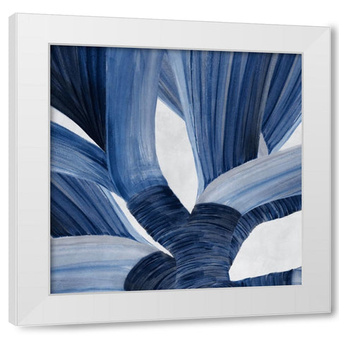 Blue Tropical Steam II  White Modern Wood Framed Art Print by PI Studio