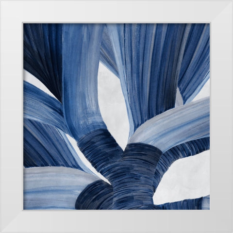 Blue Tropical Steam II  White Modern Wood Framed Art Print by PI Studio