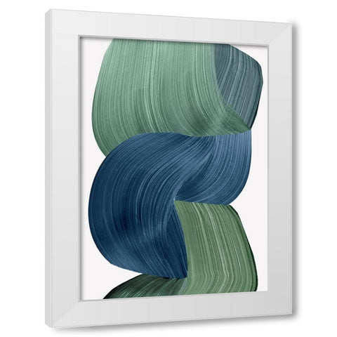 Harmonious Green I  White Modern Wood Framed Art Print by PI Studio
