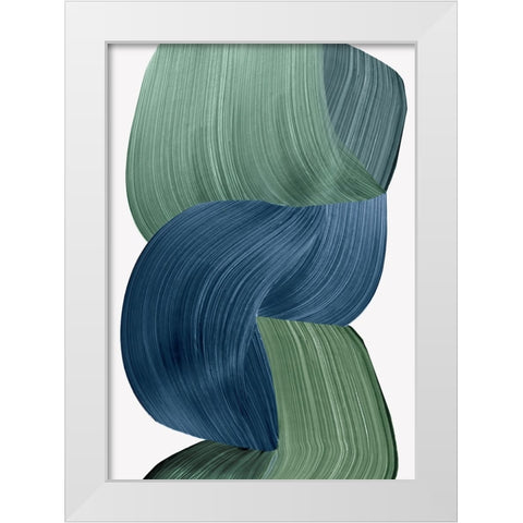 Harmonious Green I  White Modern Wood Framed Art Print by PI Studio