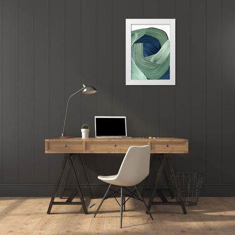 Harmonious Green II  White Modern Wood Framed Art Print by PI Studio