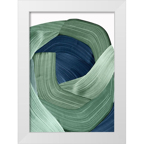 Harmonious Green II  White Modern Wood Framed Art Print by PI Studio