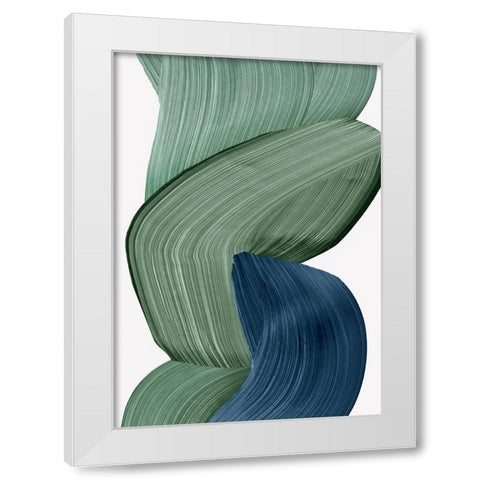 Harmonious Green III White Modern Wood Framed Art Print by PI Studio