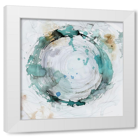 Circle Splash I  White Modern Wood Framed Art Print by PI Studio