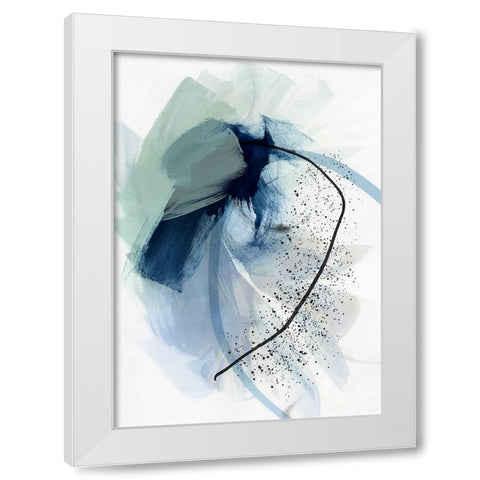 Blue Bliss  White Modern Wood Framed Art Print by PI Studio