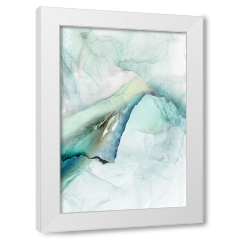 Sheer Teal I  White Modern Wood Framed Art Print by PI Studio
