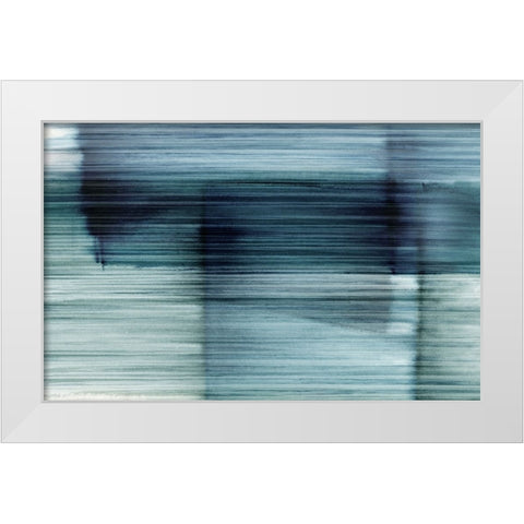 Translucent Blue  White Modern Wood Framed Art Print by PI Studio