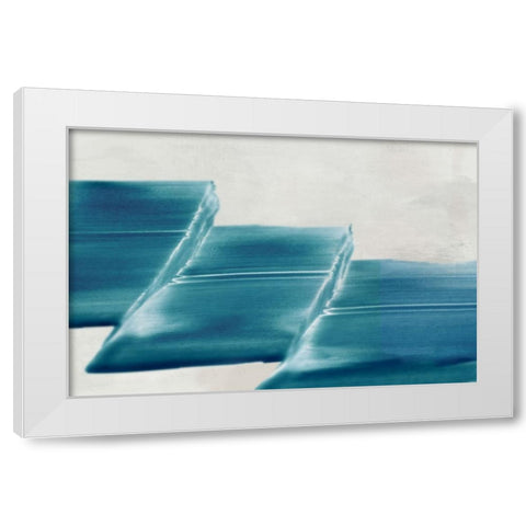 Single Blue Stroke  White Modern Wood Framed Art Print by PI Studio