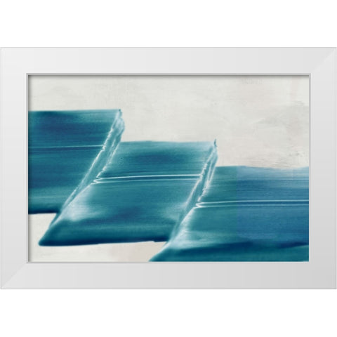 Single Blue Stroke  White Modern Wood Framed Art Print by PI Studio