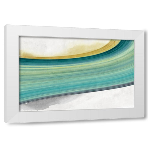 Teal Lines  White Modern Wood Framed Art Print by PI Studio